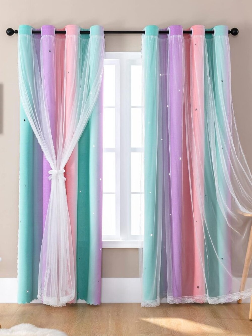 Curtains for Girls Bedroom Kids Room Unicorn Princess Theme Room Darkening 63 in